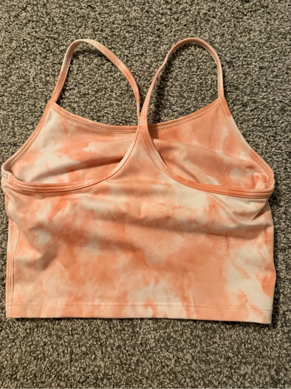 aerie Peach Tie-Dye Cropped Cami